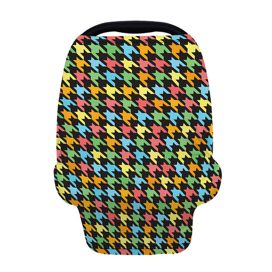 Colorful Houndstooth Print Baby Seat Cover