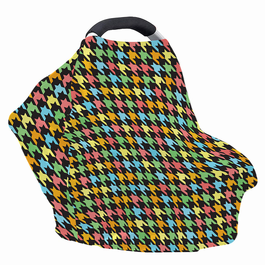 Colorful Houndstooth Print Baby Seat Cover