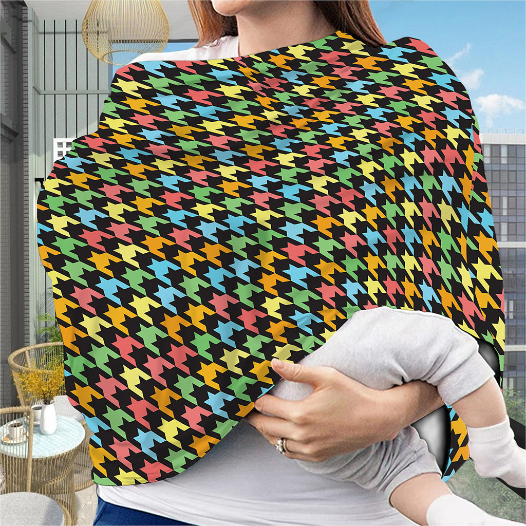 Colorful Houndstooth Print Baby Seat Cover