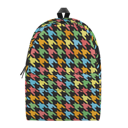 Colorful Houndstooth Print Backpack