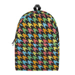 Colorful Houndstooth Print Backpack