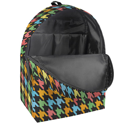 Colorful Houndstooth Print Backpack