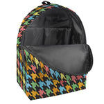 Colorful Houndstooth Print Backpack