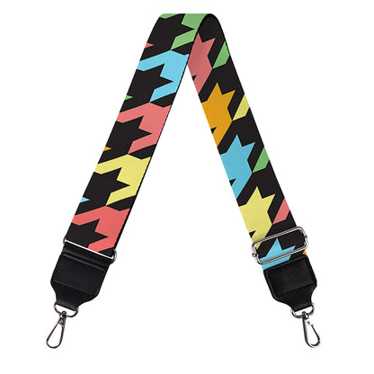 Colorful Houndstooth Print Bag Strap