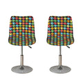 Colorful Houndstooth Print Bar Stool Covers