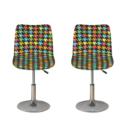 Colorful Houndstooth Print Bar Stool Covers