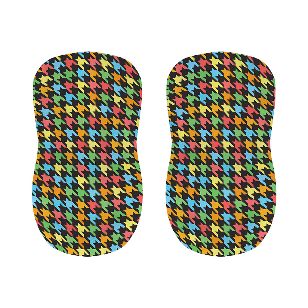 Colorful Houndstooth Print Bar Stool Covers