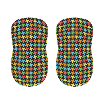 Colorful Houndstooth Print Bar Stool Covers