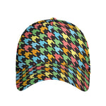 Colorful Houndstooth Print Baseball Cap