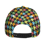 Colorful Houndstooth Print Baseball Cap