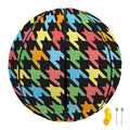 Colorful Houndstooth Print Basketball