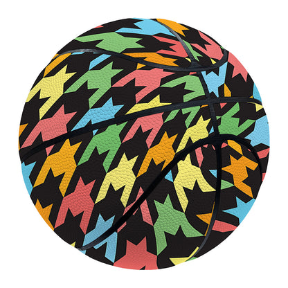 Colorful Houndstooth Print Basketball