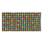 Colorful Houndstooth Print Beach Towel