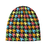 Colorful Houndstooth Print Beanie