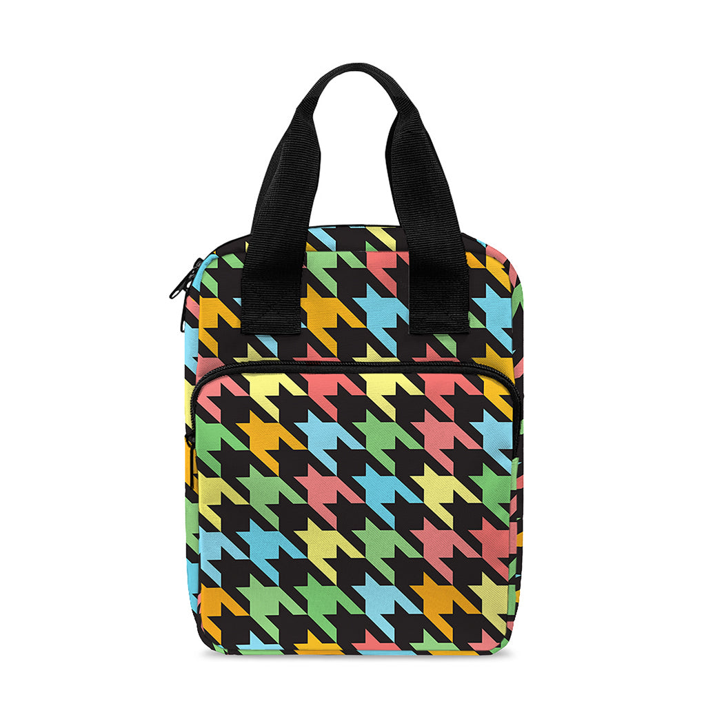 Colorful Houndstooth Print Bible Tote Bag