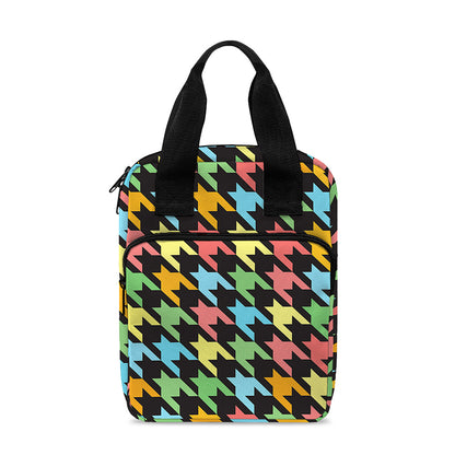 Colorful Houndstooth Print Bible Tote Bag