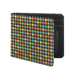 Colorful Houndstooth Print Bifold Wallet