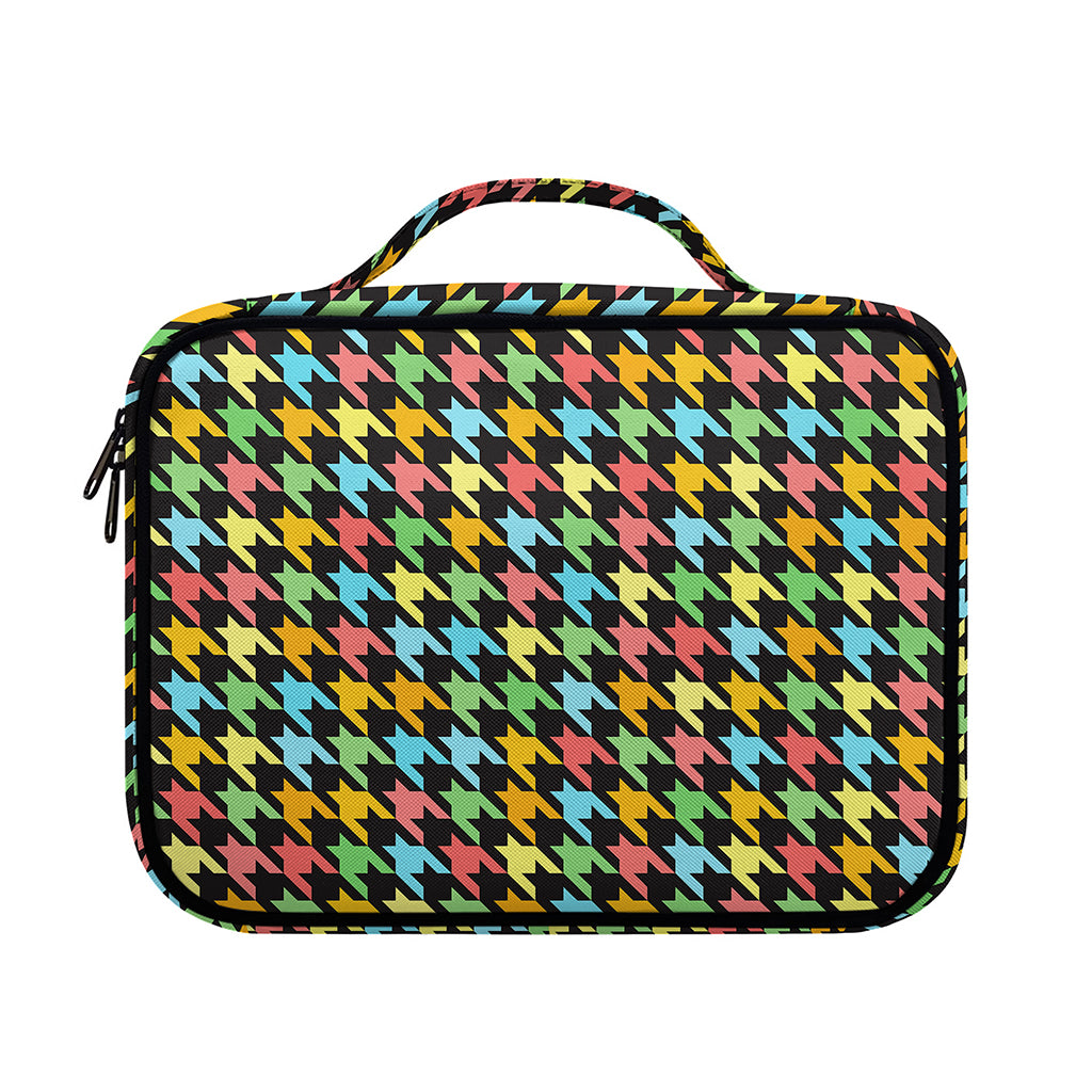 Colorful Houndstooth Print Briefcase Bible Bag