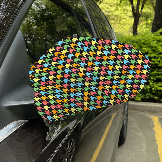 Colorful Houndstooth Print Car Side Mirror Covers
