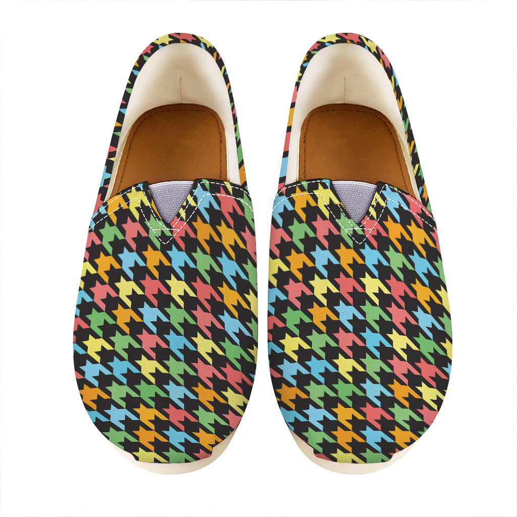 Colorful Houndstooth Print Casual Shoes