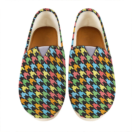 Colorful Houndstooth Print Casual Shoes