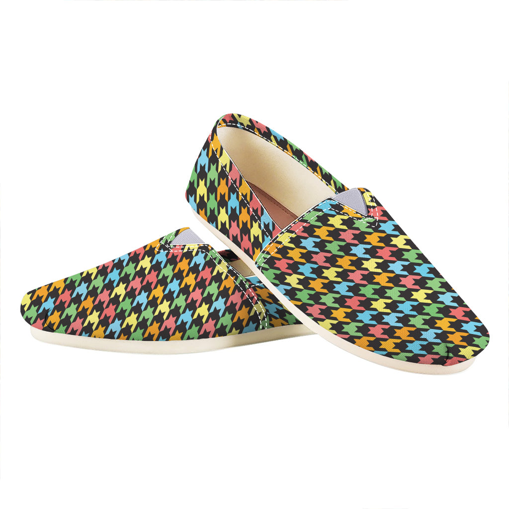 Colorful Houndstooth Print Casual Shoes