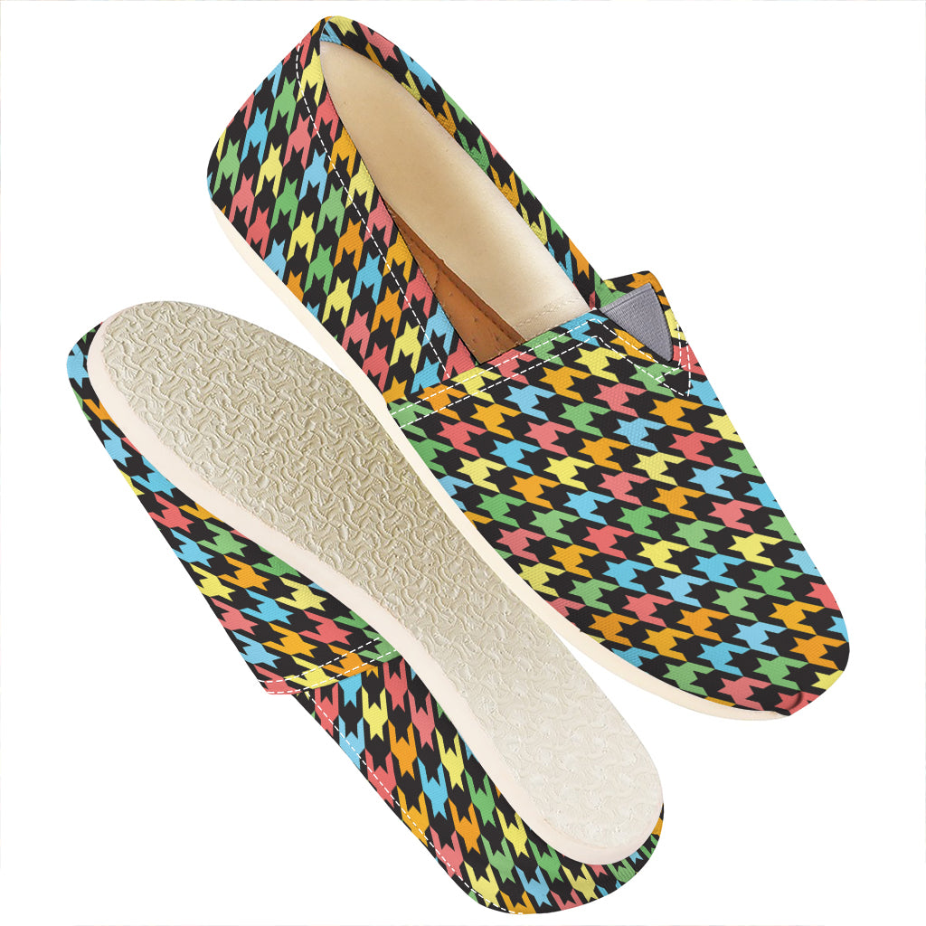 Colorful Houndstooth Print Casual Shoes