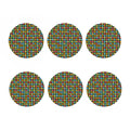 Colorful Houndstooth Print Coaster Set
