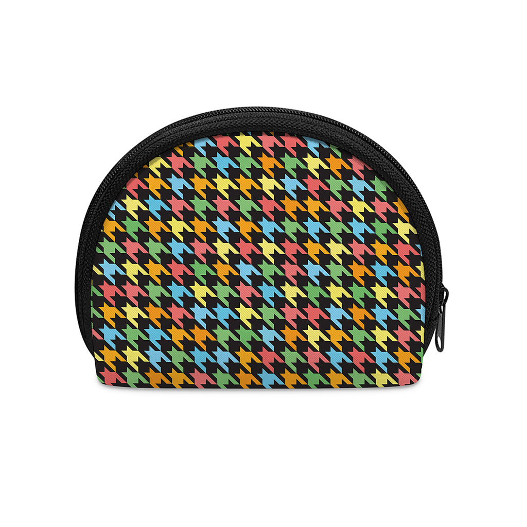 Colorful Houndstooth Print Coin Purse