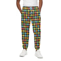 Colorful Houndstooth Print Cotton Sweatpants