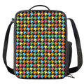 Colorful Houndstooth Print Crossbody Lunch Bag