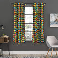 Colorful Houndstooth Print Grommet Curtain Panels