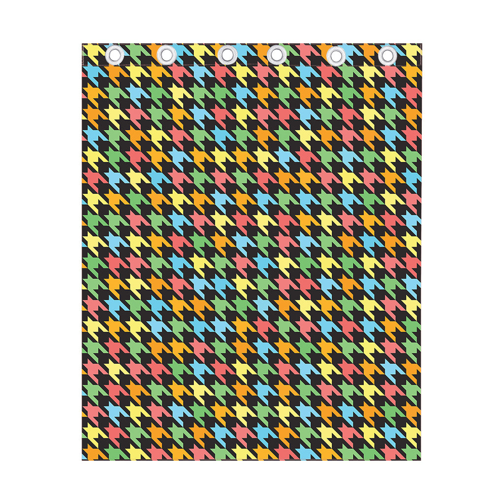 Colorful Houndstooth Print Curtain