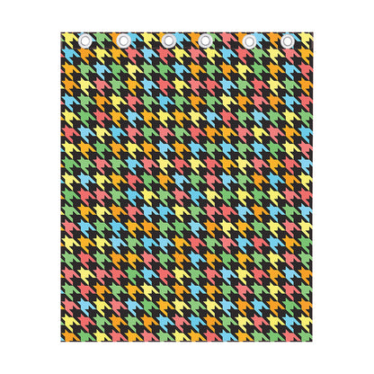 Colorful Houndstooth Print Curtain