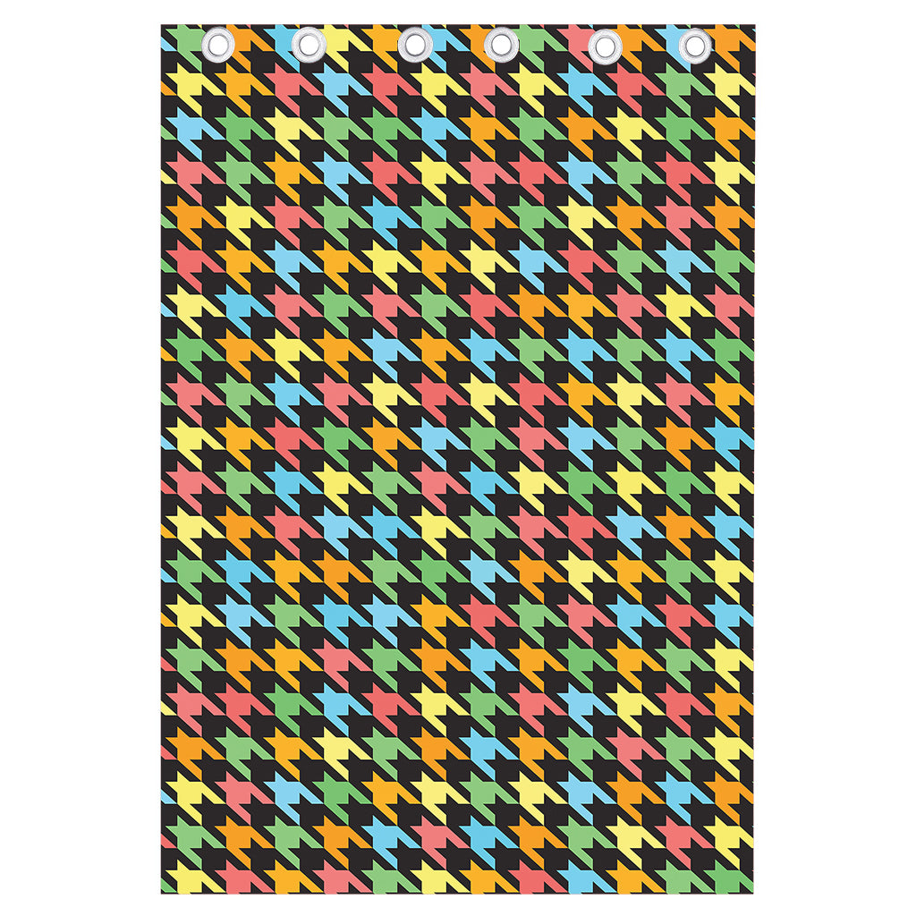 Colorful Houndstooth Print Curtain