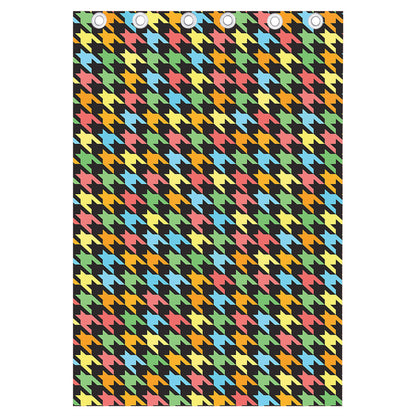 Colorful Houndstooth Print Curtain