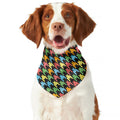 Colorful Houndstooth Print Dog Bandana