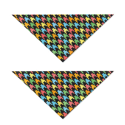 Colorful Houndstooth Print Dog Bandana