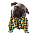 Colorful Houndstooth Print Dog Zip Up Hoodie