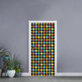 Colorful Houndstooth Print Door Sticker