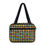 Colorful Houndstooth Print Double Strap Bible Bag