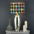 Colorful Houndstooth Print Drum Lamp Shade