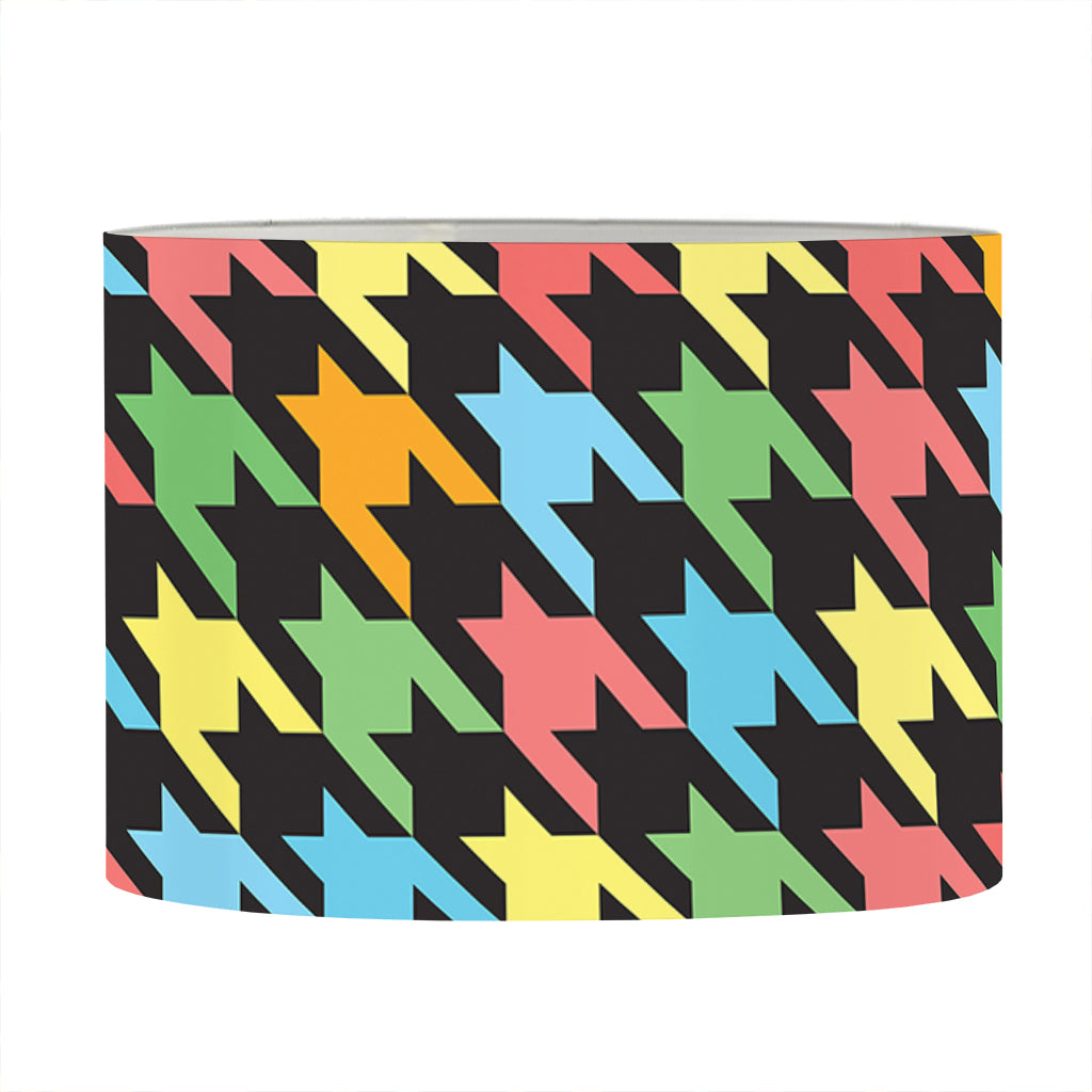 Colorful Houndstooth Print Drum Lamp Shade