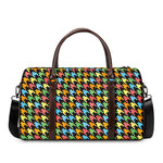 Colorful Houndstooth Print Duffle Bag