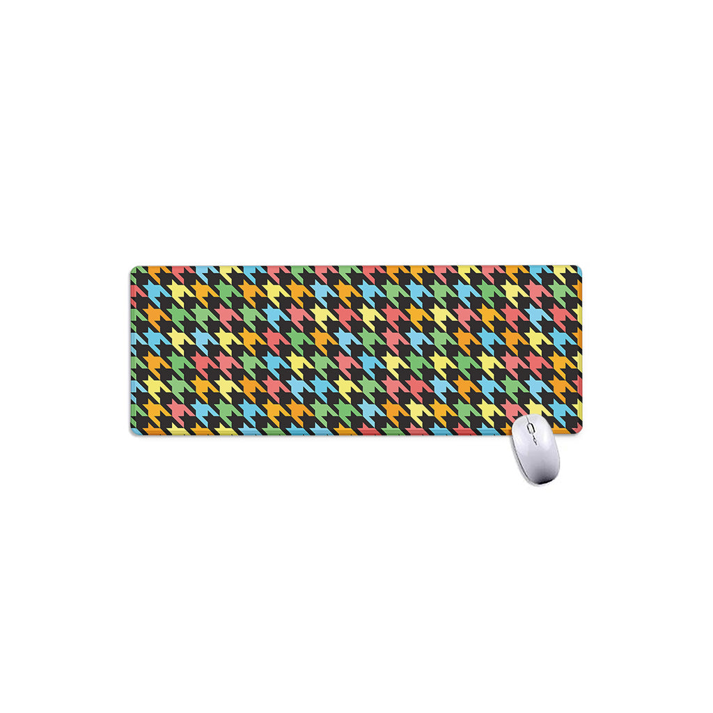 Colorful Houndstooth Print Extended Mouse Pad