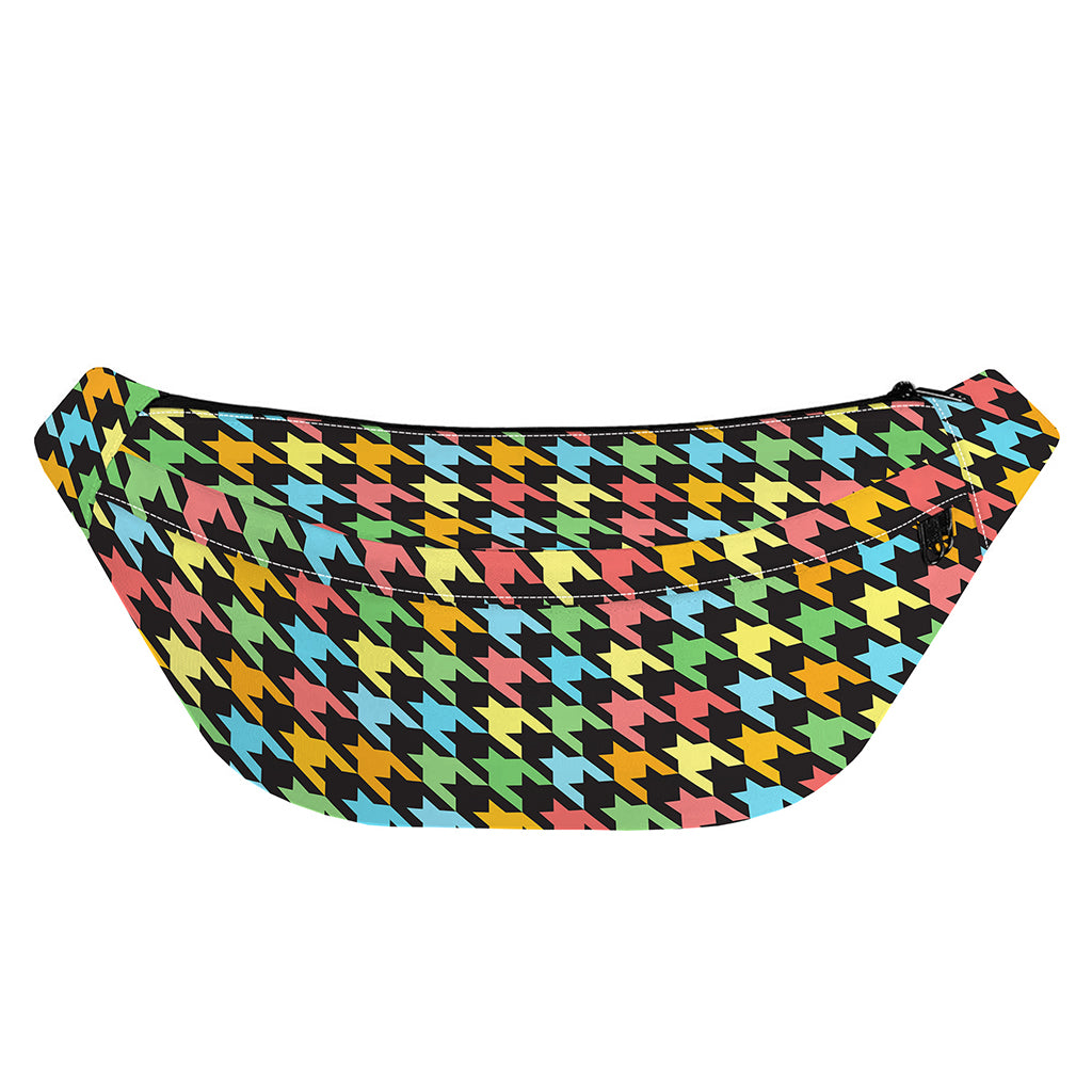 Colorful Houndstooth Print Fanny Pack
