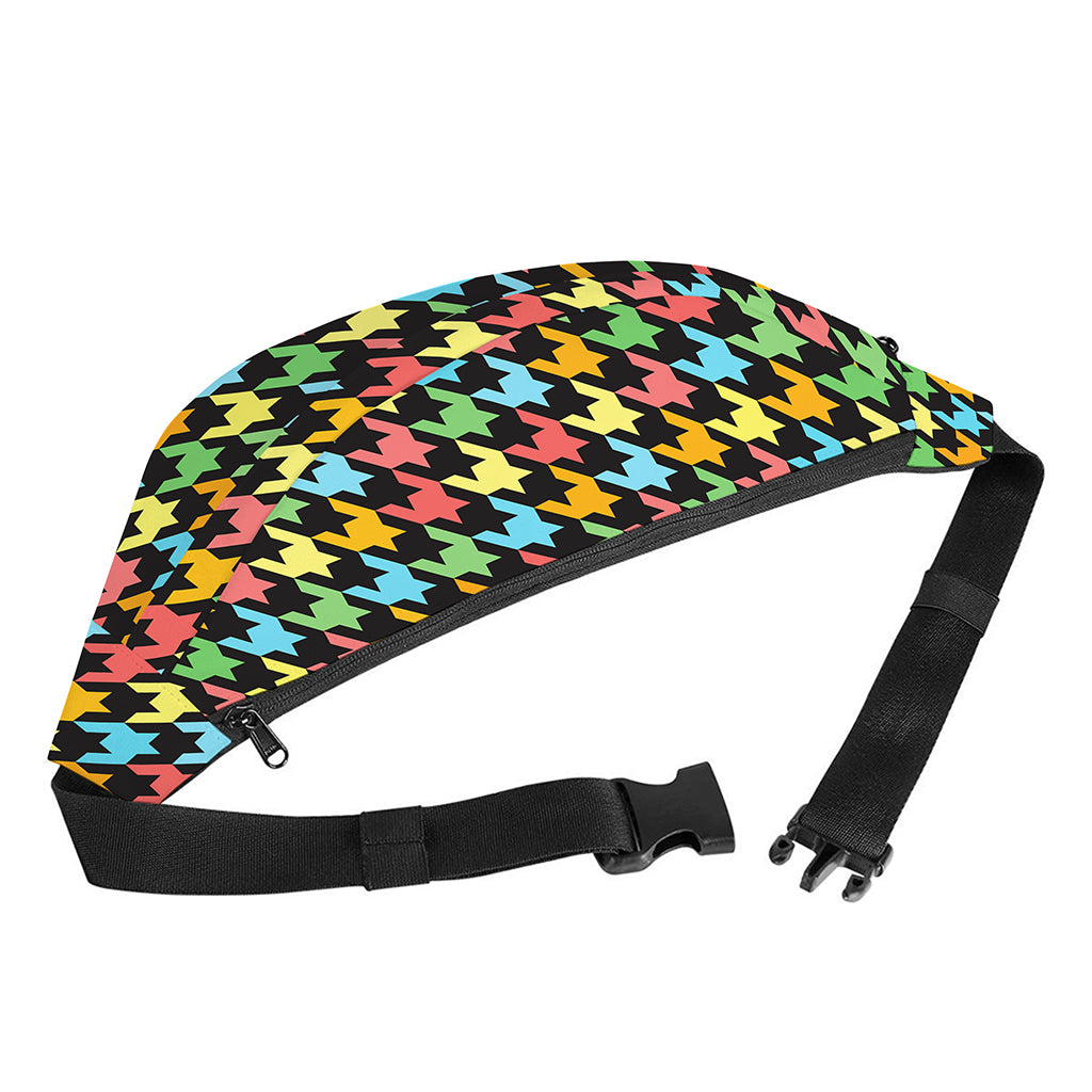Colorful Houndstooth Print Fanny Pack