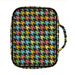 Colorful Houndstooth Print Front Pocket Bible Bag