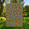 Colorful Houndstooth Print Garden Flag