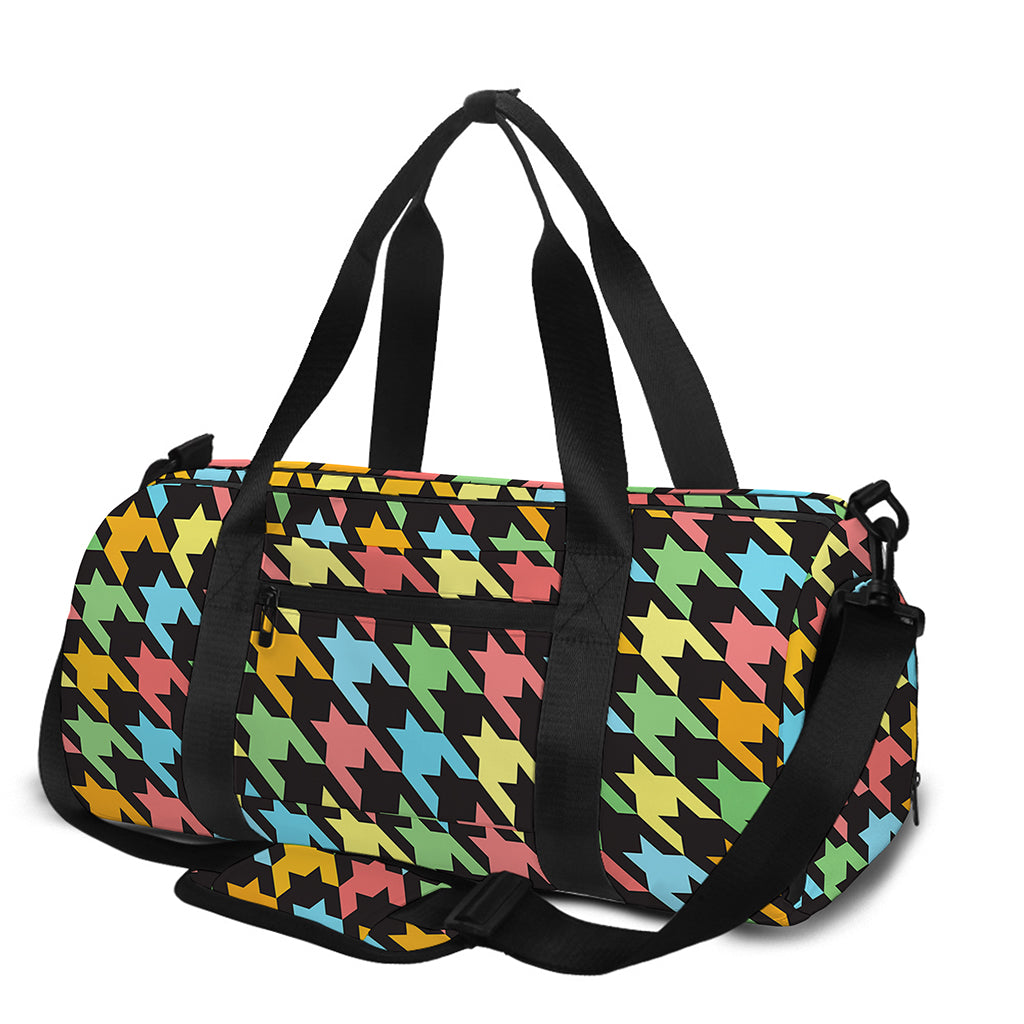 Colorful Houndstooth Print Gym Bag